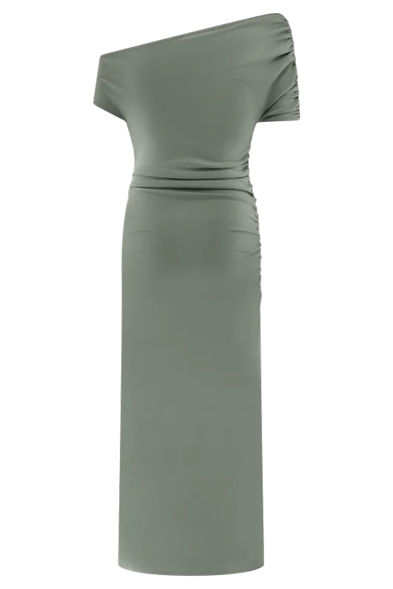 Kendra Scuba Jersey Midi Dress With Hardware – Sage Kendra Scuba Jersey Midi Dress With Hardware – Sage