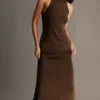 Kennedy High Neck Midi Dress – Chocolate Kennedy High Neck Midi Dress – Chocolate