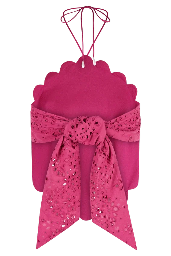 Kensley Broderie Halter Top – Dragonfruit Kensley Broderie Halter Top – Dragonfruit