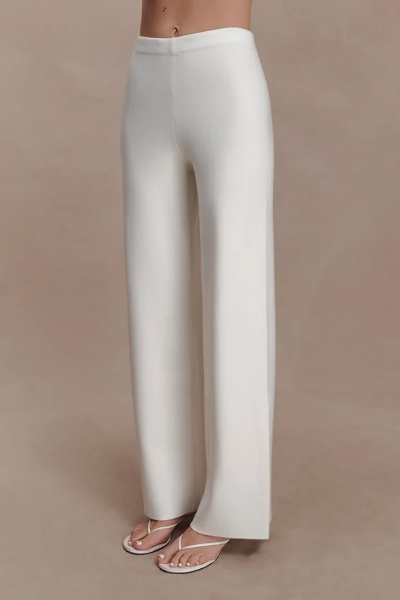 Kerrymae Straight Leg Knit Pants – Off White Kerrymae Straight Leg Knit Pants – Off White