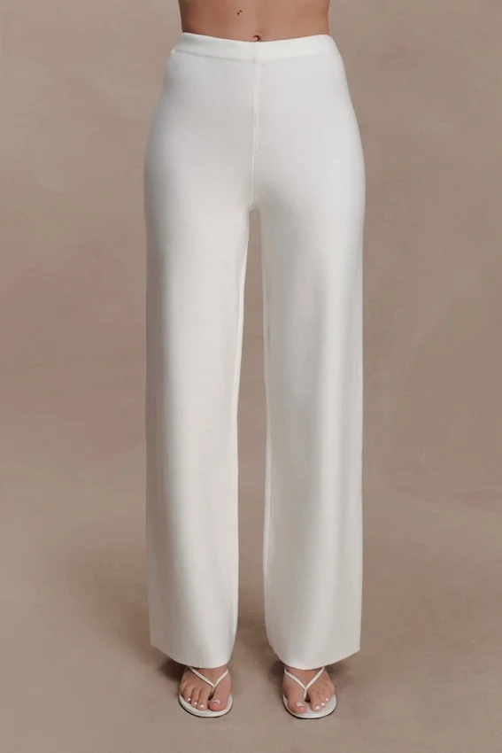Kerrymae Straight Leg Knit Pants – Off White Kerrymae Straight Leg Knit Pants – Off White