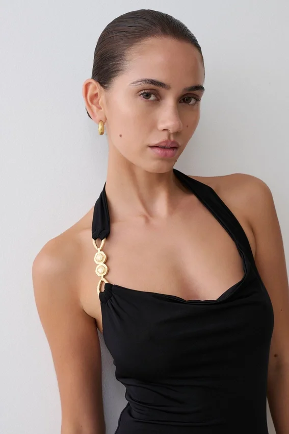 Khanh Slinky Halter Maxi Dress – Black Khanh Slinky Halter Maxi Dress – Black