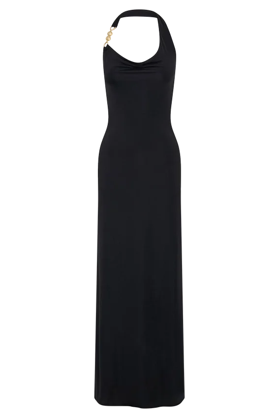 Khanh Slinky Halter Maxi Dress – Black Khanh Slinky Halter Maxi Dress – Black