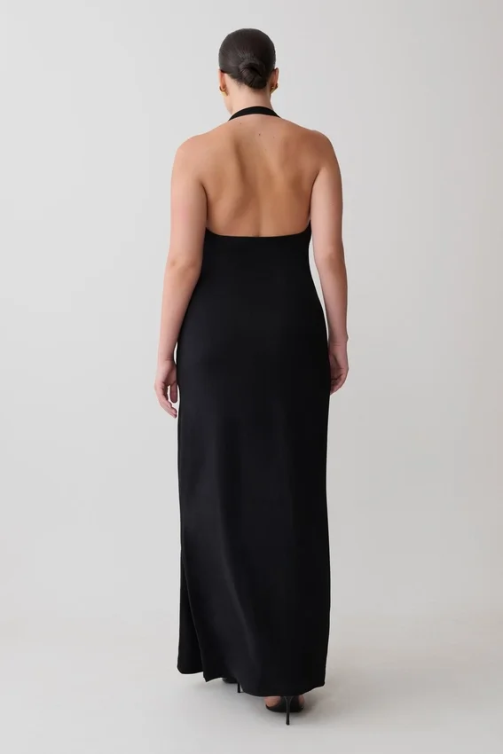 Khanh Slinky Halter Maxi Dress – Black Khanh Slinky Halter Maxi Dress – Black