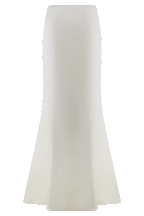 Khloe Satin Fishtail Maxi Skirt – White Khloe Satin Fishtail Maxi Skirt – White