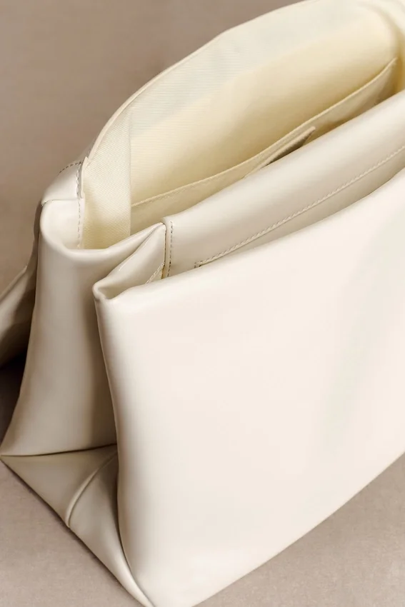 Kiera Faux Leather Oversized Clutch – Ivory Kiera Faux Leather Oversized Clutch – Ivory