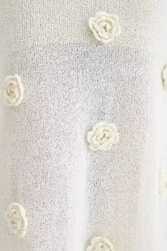 Kiki Off Shoulder Knit Rose Maxi Dress – Ivory Kiki Off Shoulder Knit Rose Maxi Dress – Ivory