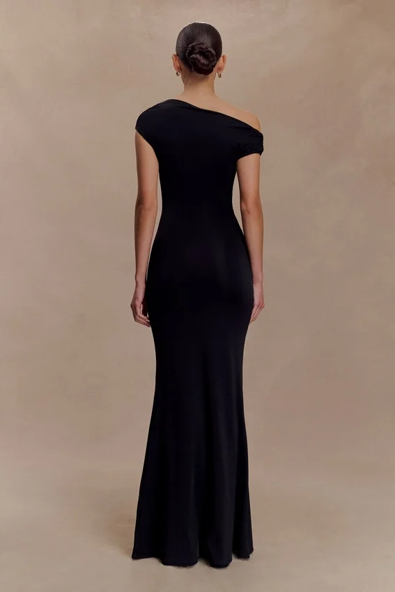 Kinsley Slinky Maxi Dress With Hardware – Black Kinsley Slinky Maxi Dress With Hardware – Black