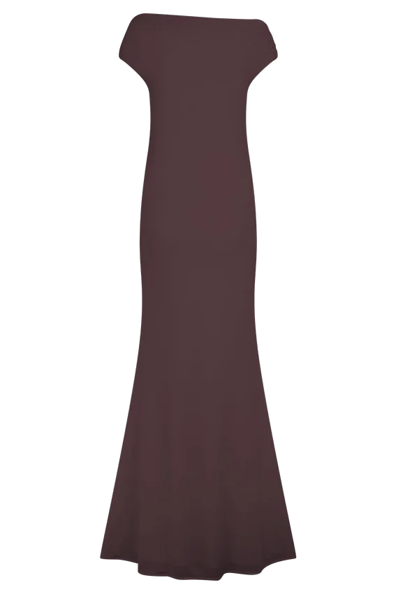 Kinsley Slinky Maxi Dress With Hardware – Chocolate Kinsley Slinky Maxi Dress With Hardware – Chocolate