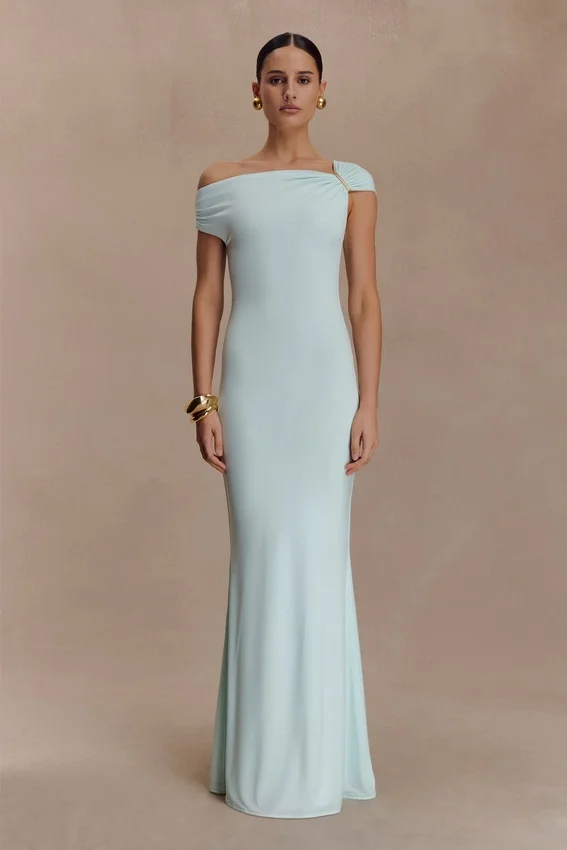 Kinsley Slinky Maxi Dress With Hardware – Lagoon Kinsley Slinky Maxi Dress With Hardware – Lagoon