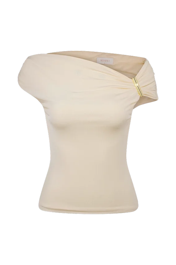 Kinsley Slinky Top With Hardware – Ivory Kinsley Slinky Top With Hardware – Ivory