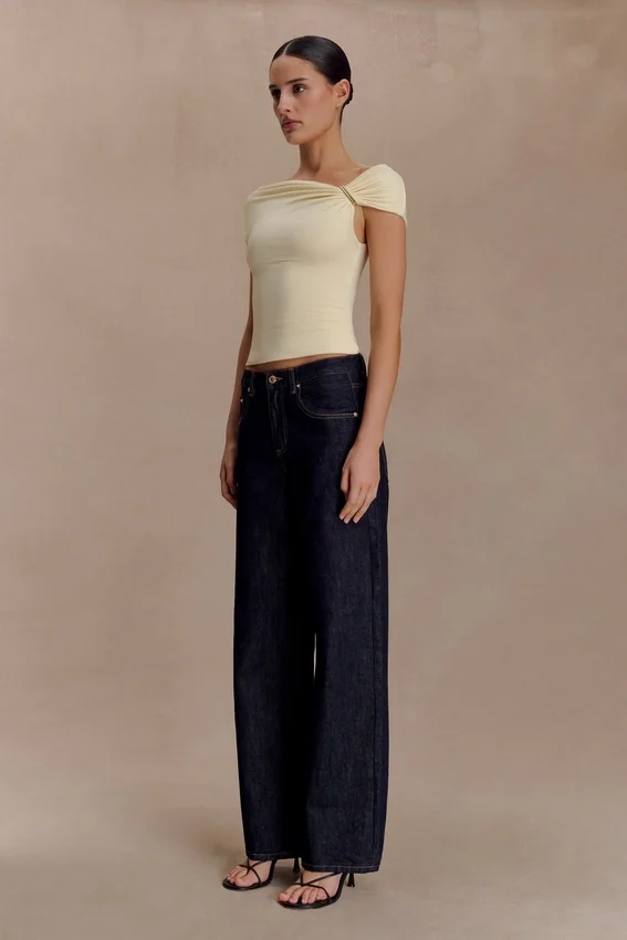 Kinsley Slinky Top With Hardware – Pale Lemon Kinsley Slinky Top With Hardware – Pale Lemon