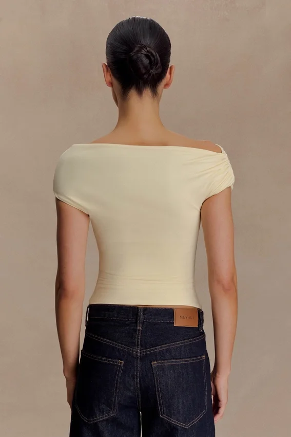 Kinsley Slinky Top With Hardware – Pale Lemon Kinsley Slinky Top With Hardware – Pale Lemon