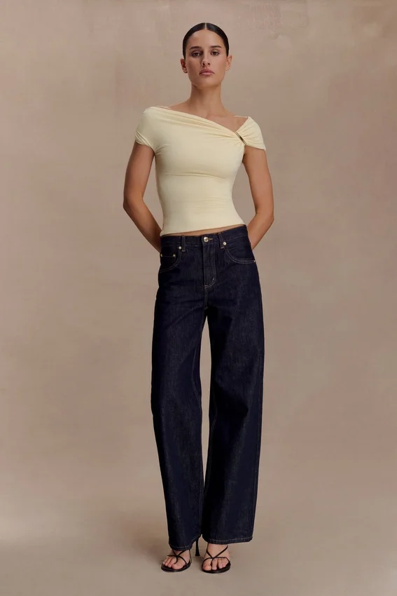 Kinsley Slinky Top With Hardware – Pale Lemon Kinsley Slinky Top With Hardware – Pale Lemon
