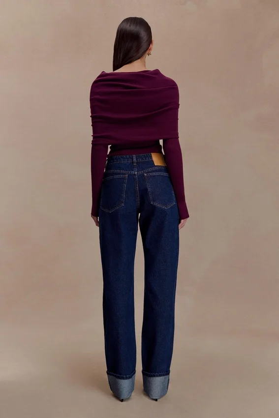 Kirralee Straight Leg Cuffed Jeans – Indigo Blue Kirralee Straight Leg Cuffed Jeans – Indigo Blue