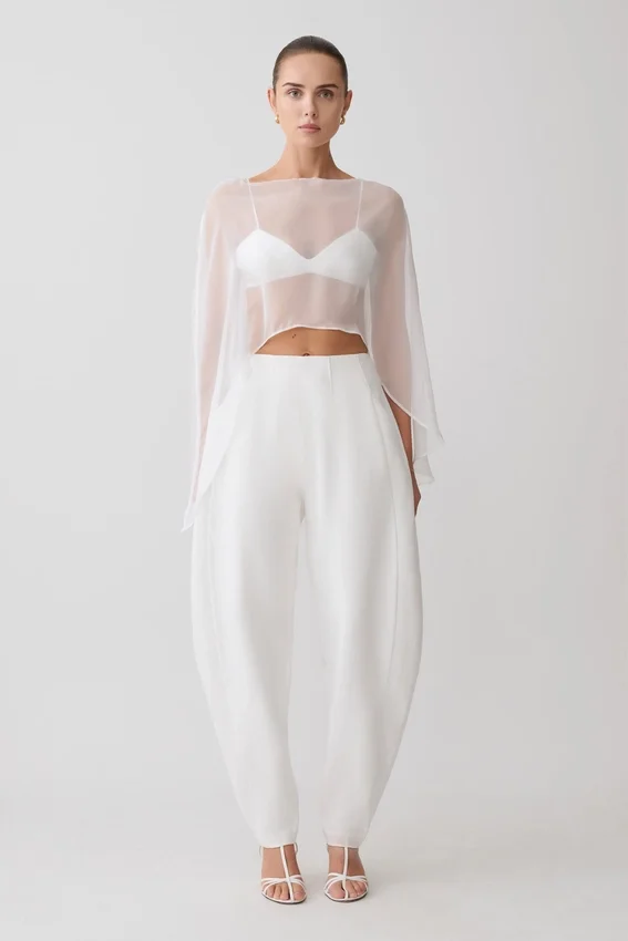 Kirstine Bralette With Chiffon Cape – Ivory Kirstine Bralette With Chiffon Cape – Ivory