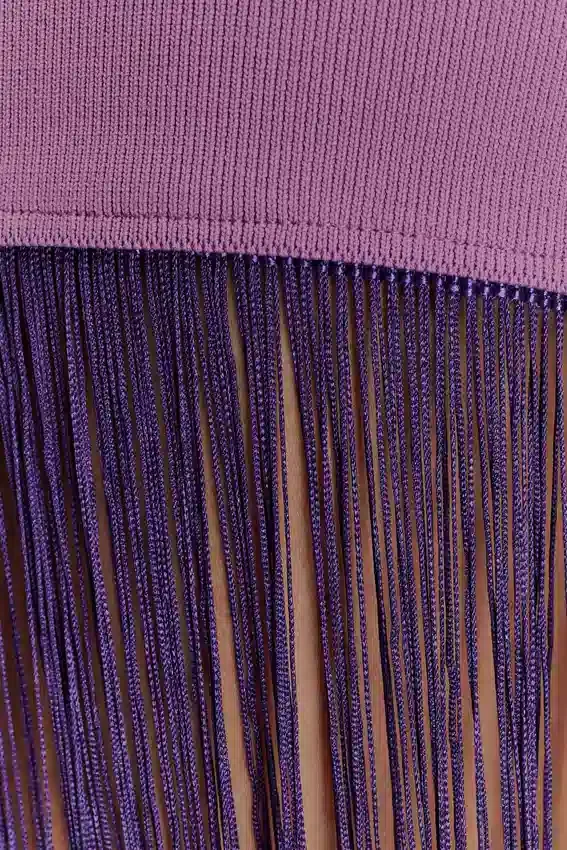 Koah Fringe Bandage Knit Maxi Dress – Purple Koah Fringe Bandage Knit Maxi Dress – Purple