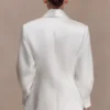 Kylie Oversized Satin Blazer – Ivory