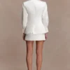 Kylie Oversized Satin Blazer – Ivory