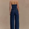 Monte Strapless Diamante Denim Corset – Midnight Blue