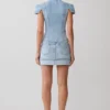 Bently Short Sleeve Denim Top – Washed Light Blue