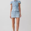 Bently Short Sleeve Denim Top – Washed Light Blue