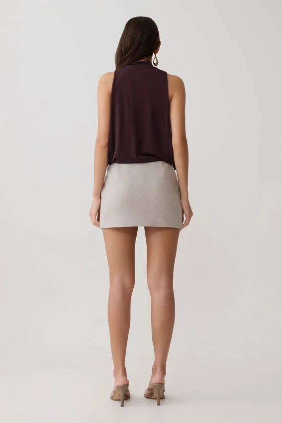 Laurelle Sleeveless Modal Draped Bodysuit – Chocolate Laurelle Sleeveless Modal Draped Bodysuit – Chocolate