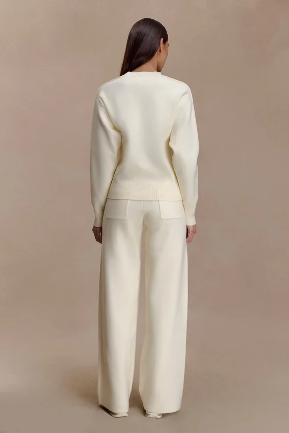 Lauren Knit Trouser – Ivory Lauren Knit Trouser – Ivory
