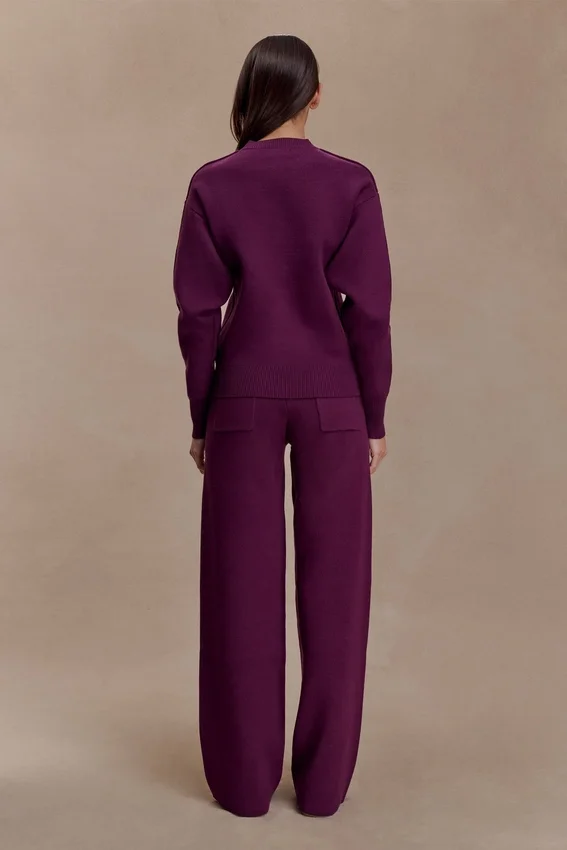 Lauren Knit Trouser – Plum Lauren Knit Trouser – Plum