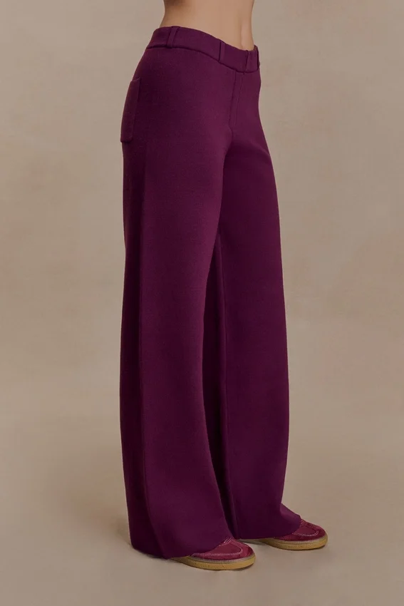 Lauren Knit Trouser – Plum Lauren Knit Trouser – Plum