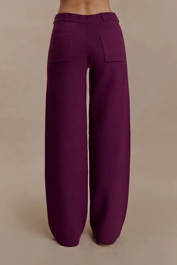 Lauren Knit Trouser – Plum Lauren Knit Trouser – Plum