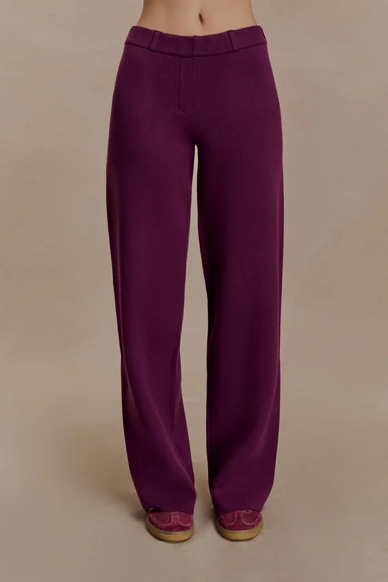 Lauren Knit Trouser – Plum Lauren Knit Trouser – Plum