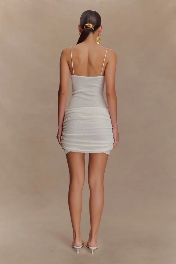 Laurie Twist Knit Mini Dress – Ivory Laurie Twist Knit Mini Dress – Ivory