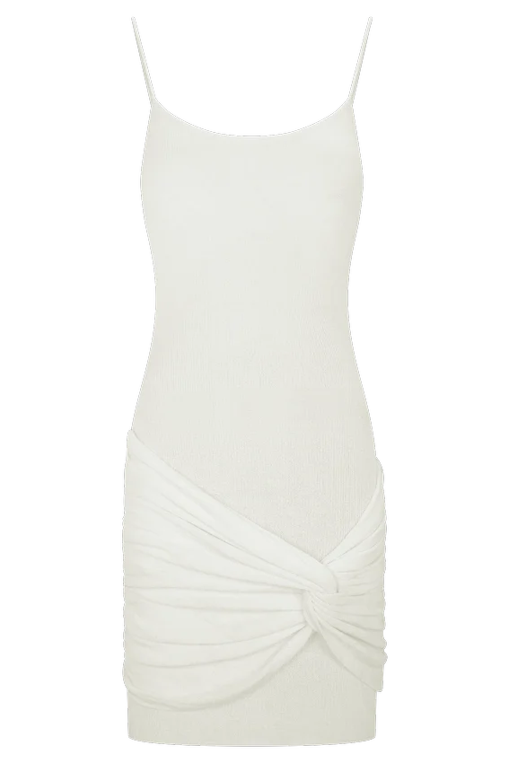 Laurie Twist Knit Mini Dress – Ivory Laurie Twist Knit Mini Dress – Ivory