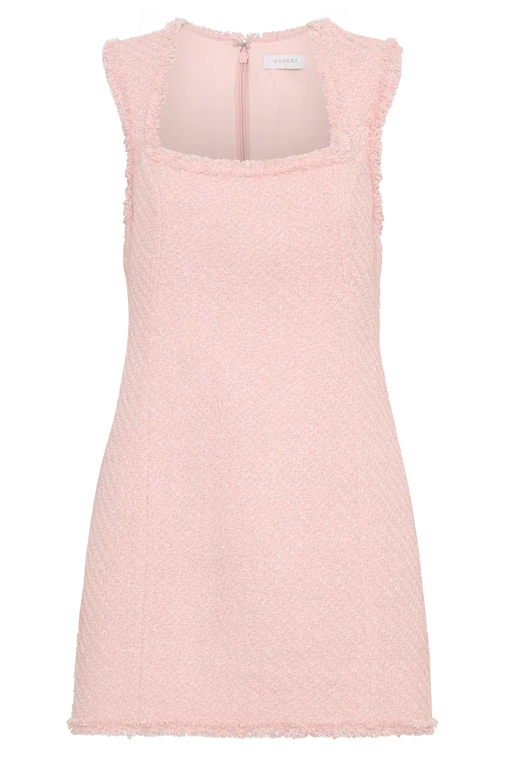 Lea Tweed Sleeveless Mini Dress – Baby Pink Lea Tweed Sleeveless Mini Dress – Baby Pink