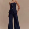 Jen Wide Leg Flare Denim Jeans – Indigo Blue Jen Wide Leg Flare Denim Jeans – Indigo Blue