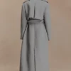 Levi Long Trench Wool Coat – Grey Marle