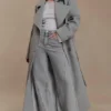 Levi Long Trench Wool Coat – Grey Marle