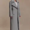 Levi Long Trench Wool Coat – Grey Marle