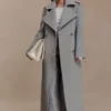 Levi Long Trench Wool Coat – Grey Marle