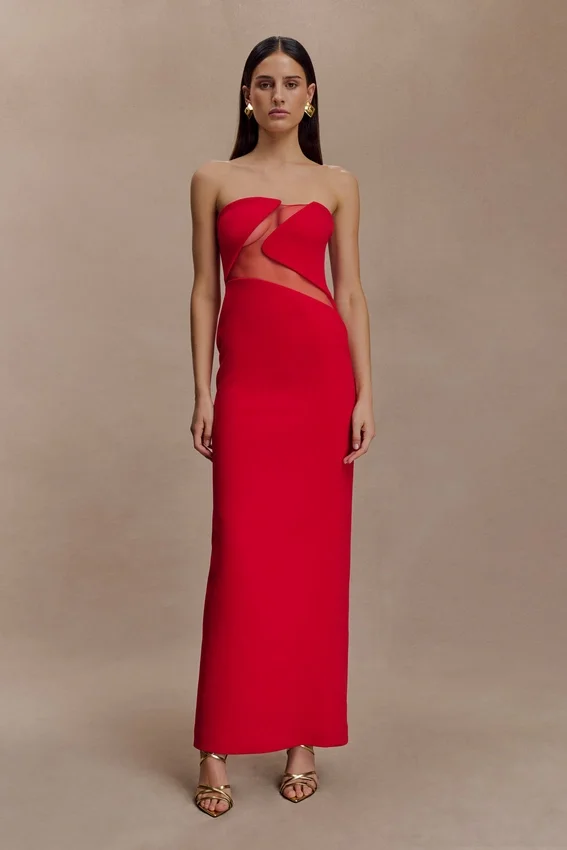 Lianne Strapless Maxi Dress – Red Lianne Strapless Maxi Dress – Red