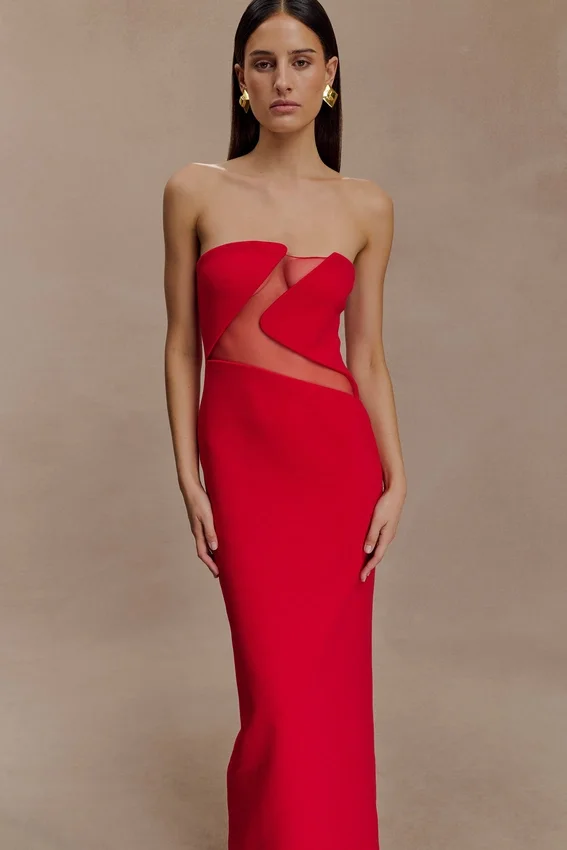 Lianne Strapless Maxi Dress – Red Lianne Strapless Maxi Dress – Red