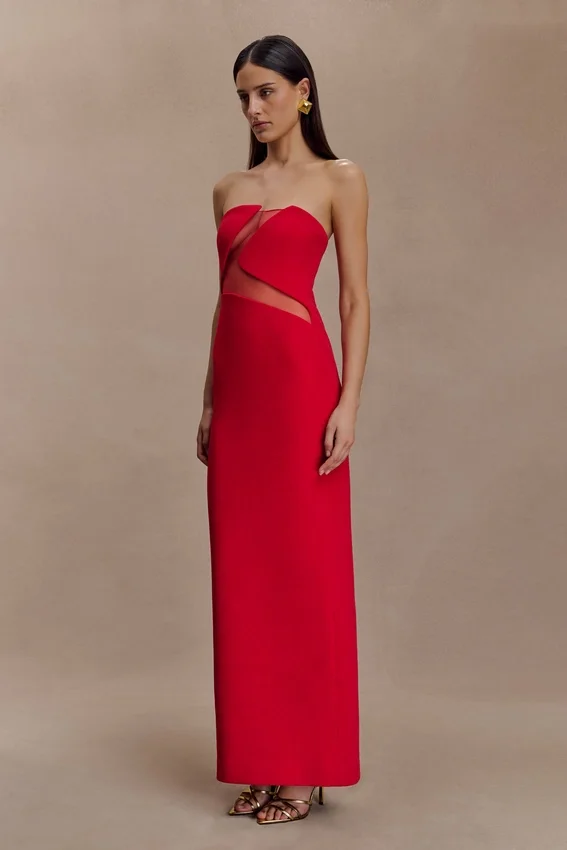 Lianne Strapless Maxi Dress – Red Lianne Strapless Maxi Dress – Red