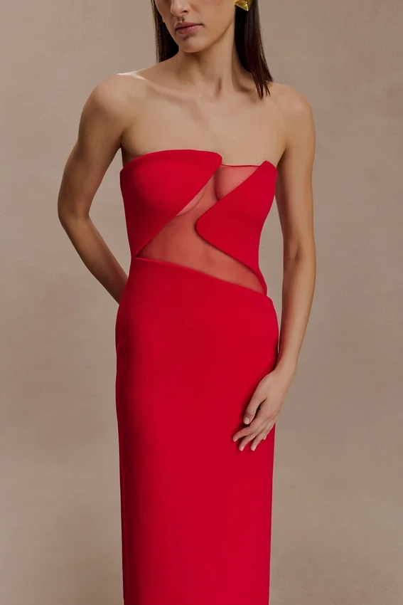 Lianne Strapless Maxi Dress – Red Lianne Strapless Maxi Dress – Red