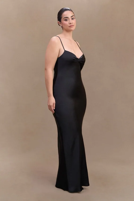 Lilly Sweetheart Satin Maxi Dress – Black Lilly Sweetheart Satin Maxi Dress – Black