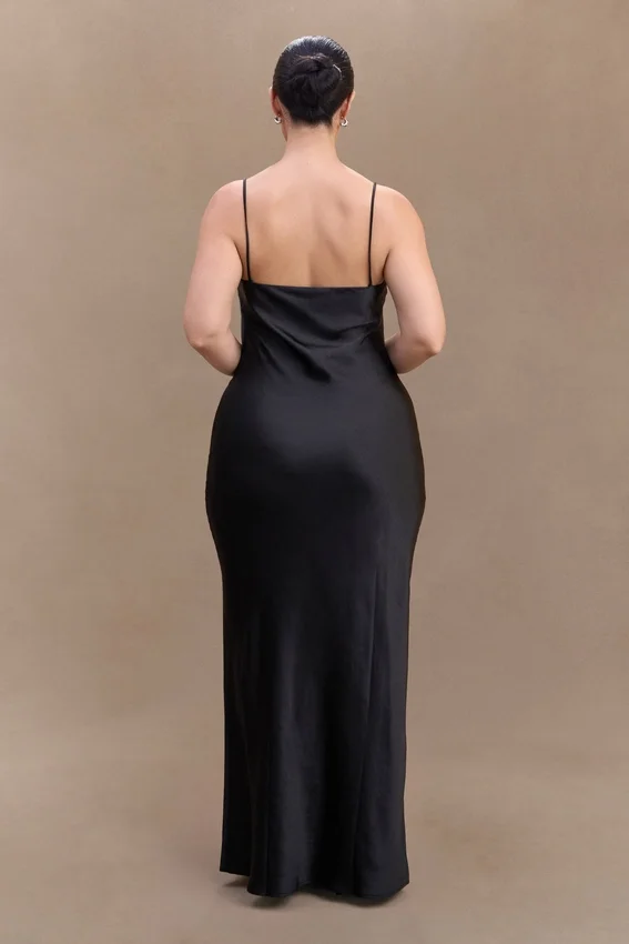 Lilly Sweetheart Satin Maxi Dress – Black Lilly Sweetheart Satin Maxi Dress – Black