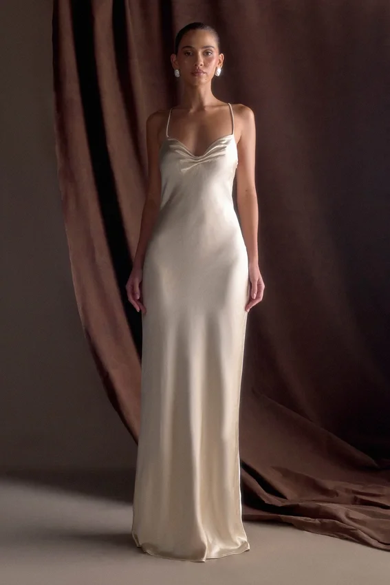 Lilly Sweetheart Satin Maxi Dress – Blush Gold Lilly Sweetheart Satin Maxi Dress – Blush Gold