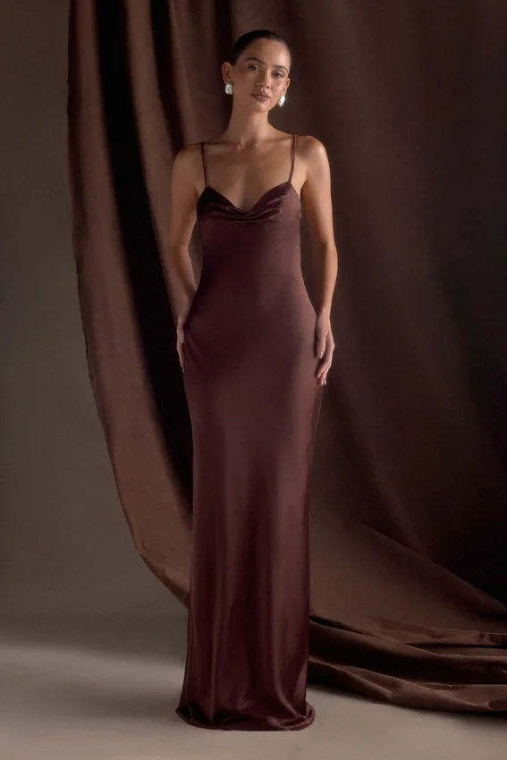 Lilly Sweetheart Satin Maxi Dress – Dark Chocolate Lilly Sweetheart Satin Maxi Dress – Dark Chocolate