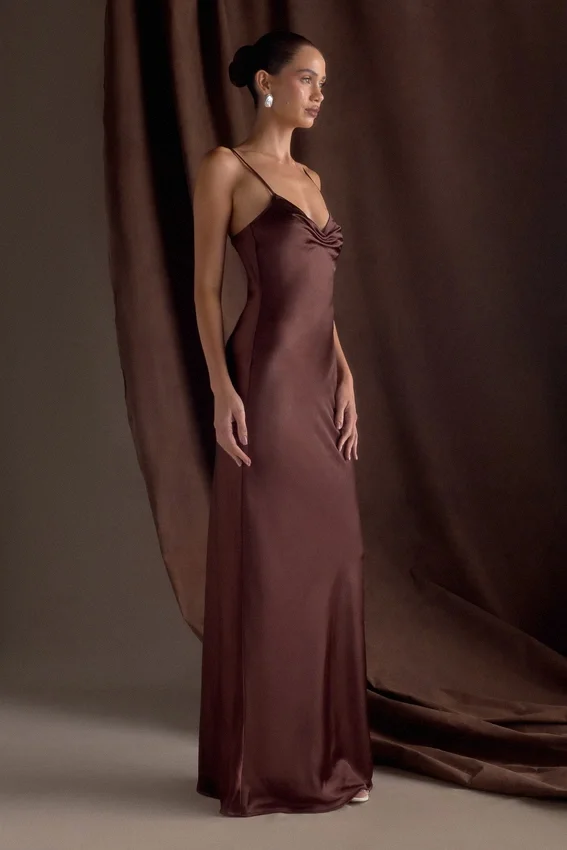 Lilly Sweetheart Satin Maxi Dress – Dark Chocolate Lilly Sweetheart Satin Maxi Dress – Dark Chocolate