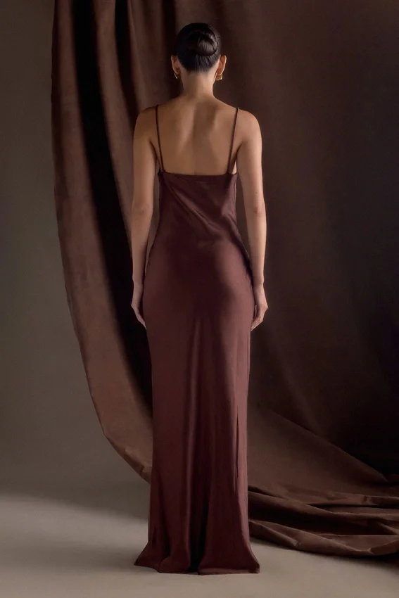 Lilly Sweetheart Satin Maxi Dress – Dark Chocolate Lilly Sweetheart Satin Maxi Dress – Dark Chocolate